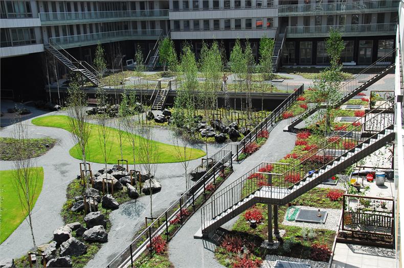Сады на кровле жилого комплекса в Амстердаме