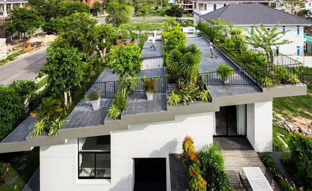 Сад на крыше дома вместо наземной зелени