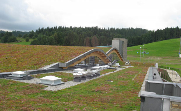 Озеленение крыш термального аквапарка, Польша