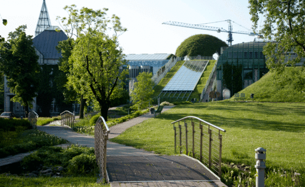 Шедевры зеленой архитектуры: многоуровневые сады на крыше библиотеки