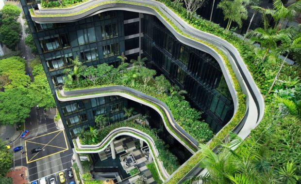 Варианты зеленой крыши: отель-сад в Сингапуре