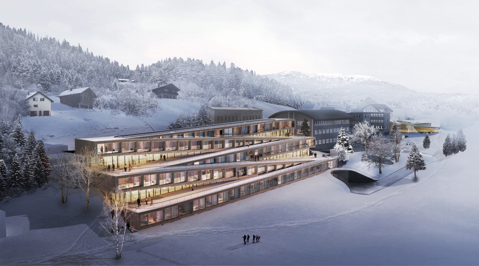 Живая крыша отеля будет превращена в лыжный склон