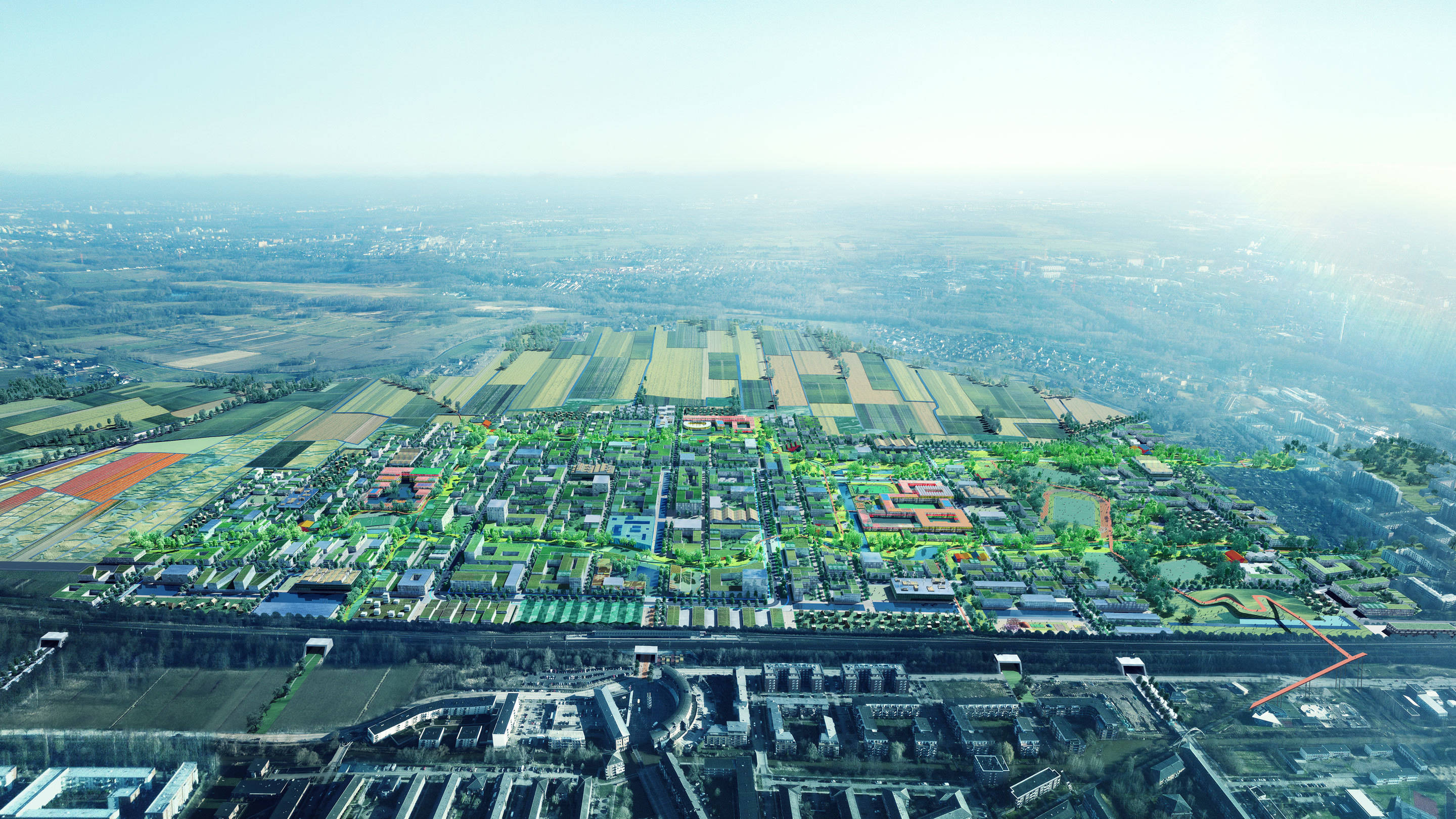 Сады на крыше нового района в Гамбурге